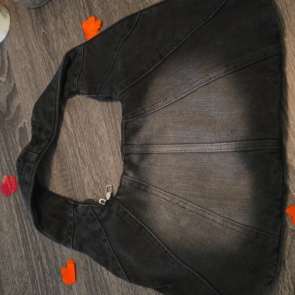 NWOT-Stylish Black Denim Women's Bag - Picture 4 of 4